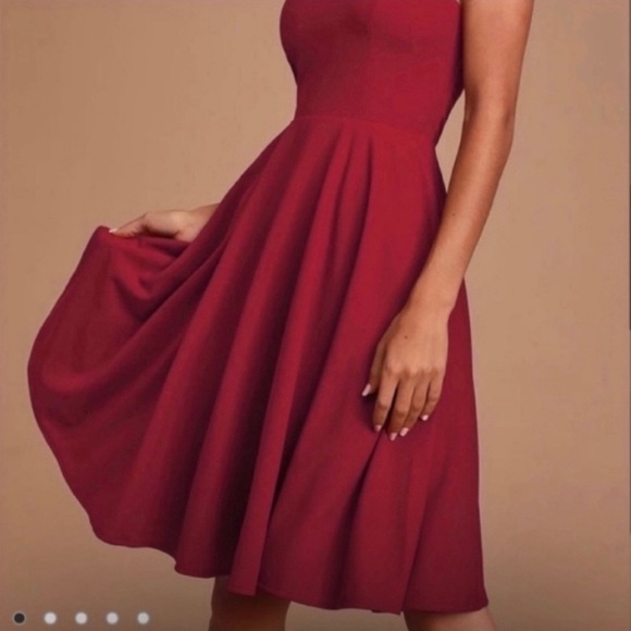 Lulus Irresistible Charm Wine Red Dress Size Medium - Picture 3 of 5
